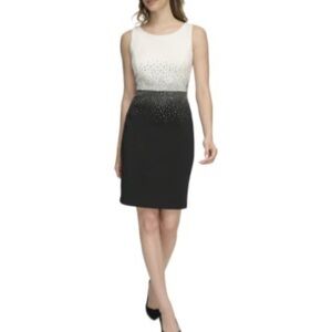 Calvin Klein Black and White Midi Dress